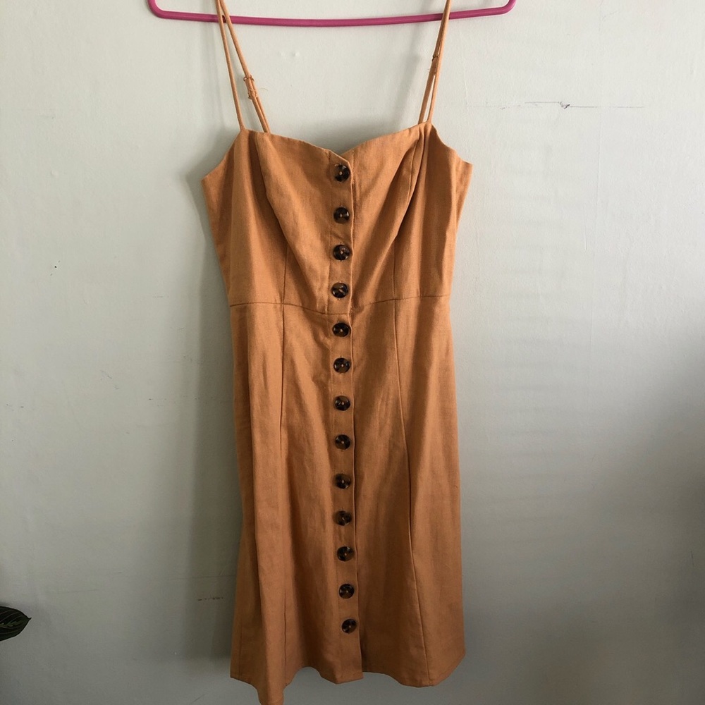Mustard yellow button front dress 🌼